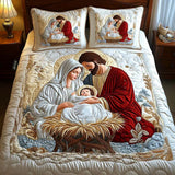 3-Piece Quilted Bedding Set | Santa Claus Magic