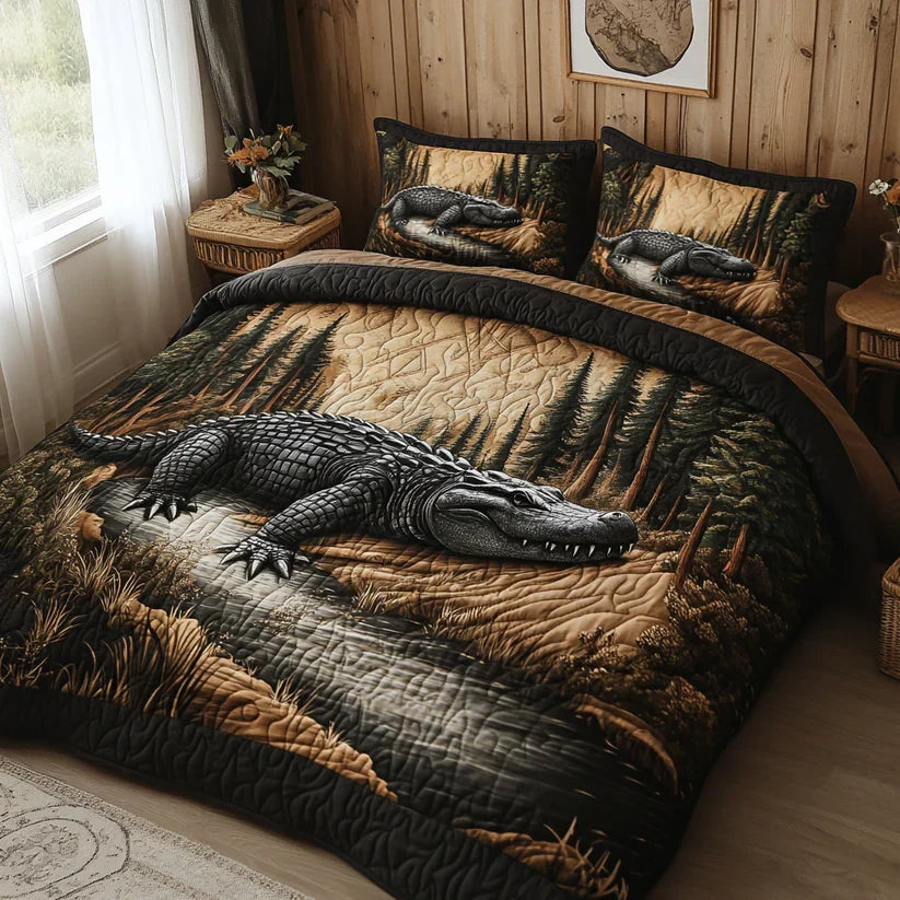 3-Piece Quilted Bedding Set | Shadowed Trails