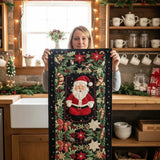 Quilted Table Runner - Santa and Snowflakes