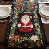 Quilted Table Runner - Santa and Snowflakes