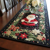 Quilted Table Runner - Santa and Snowflakes