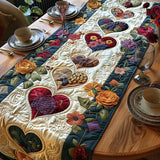Quilted Table Runner - Hearts Among Flowers