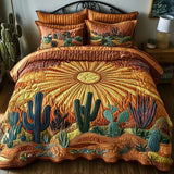 3-Piece Quilted Bedding Set | Cactus Sunrise
