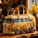 Quilted Travel Bag | Flower Bus