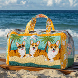 Quilted Travel Bag | Corgi on the Beach