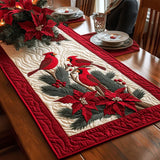 Quilted Table Runner - Cardinals and Poinsettias