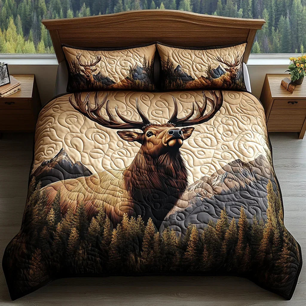 3-Piece Quilted Bedding Set | Shadowed Trails