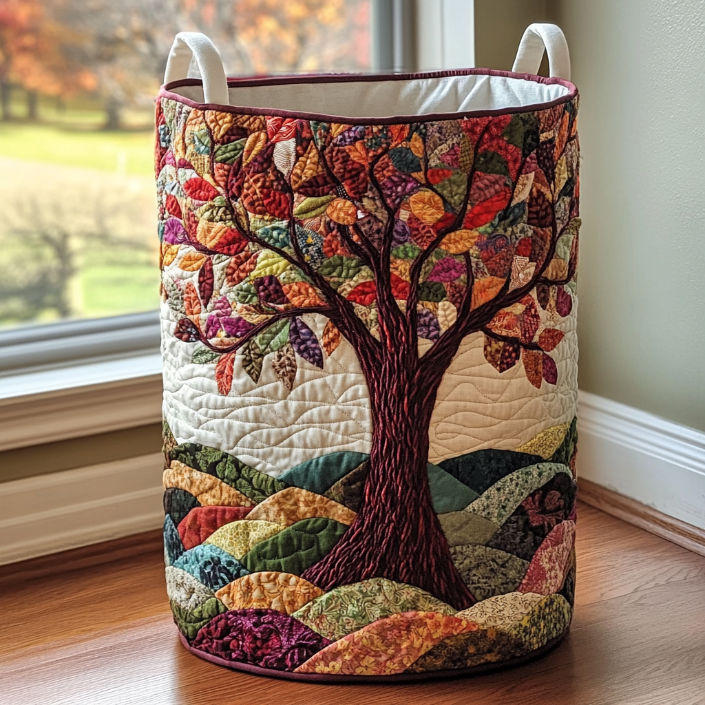 Quilted Laundry Hamper - Ancient Grove