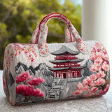 Quilted Travel Bag | Cherry Blossom Pagoda