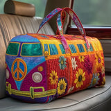 Quilted Travel Bag | Hippie Bus
