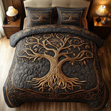 3-Piece Quilted Bedding Set | Golden Harmony