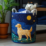 Quilted Laundry Hamper - Starry Night Retriever