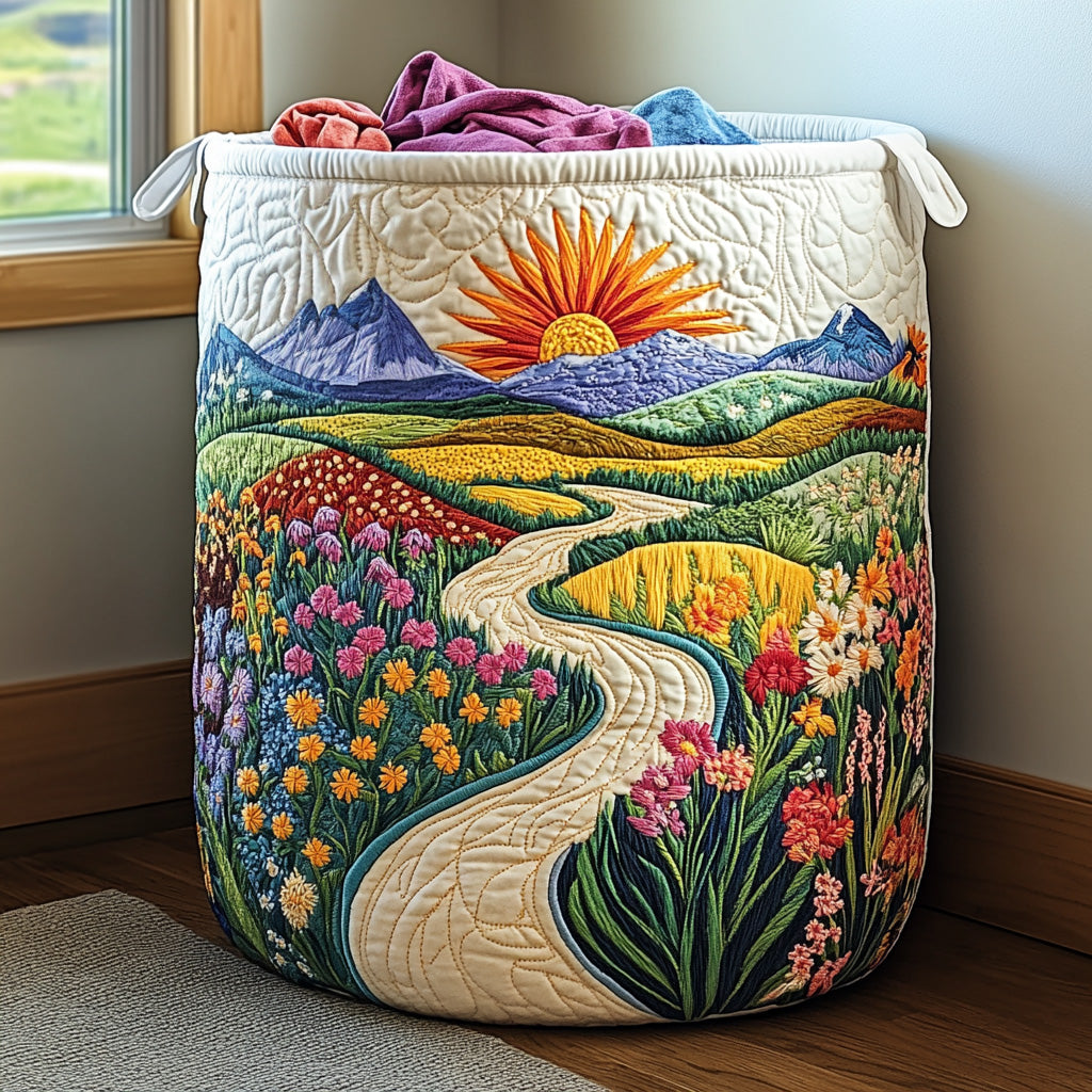 Quilted Laundry Hamper - Brilliant Meadow