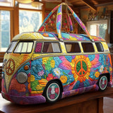 Quilted Travel Bag | Colourful Bus