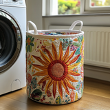 Quilted Laundry Hamper - Prairie Sunburst