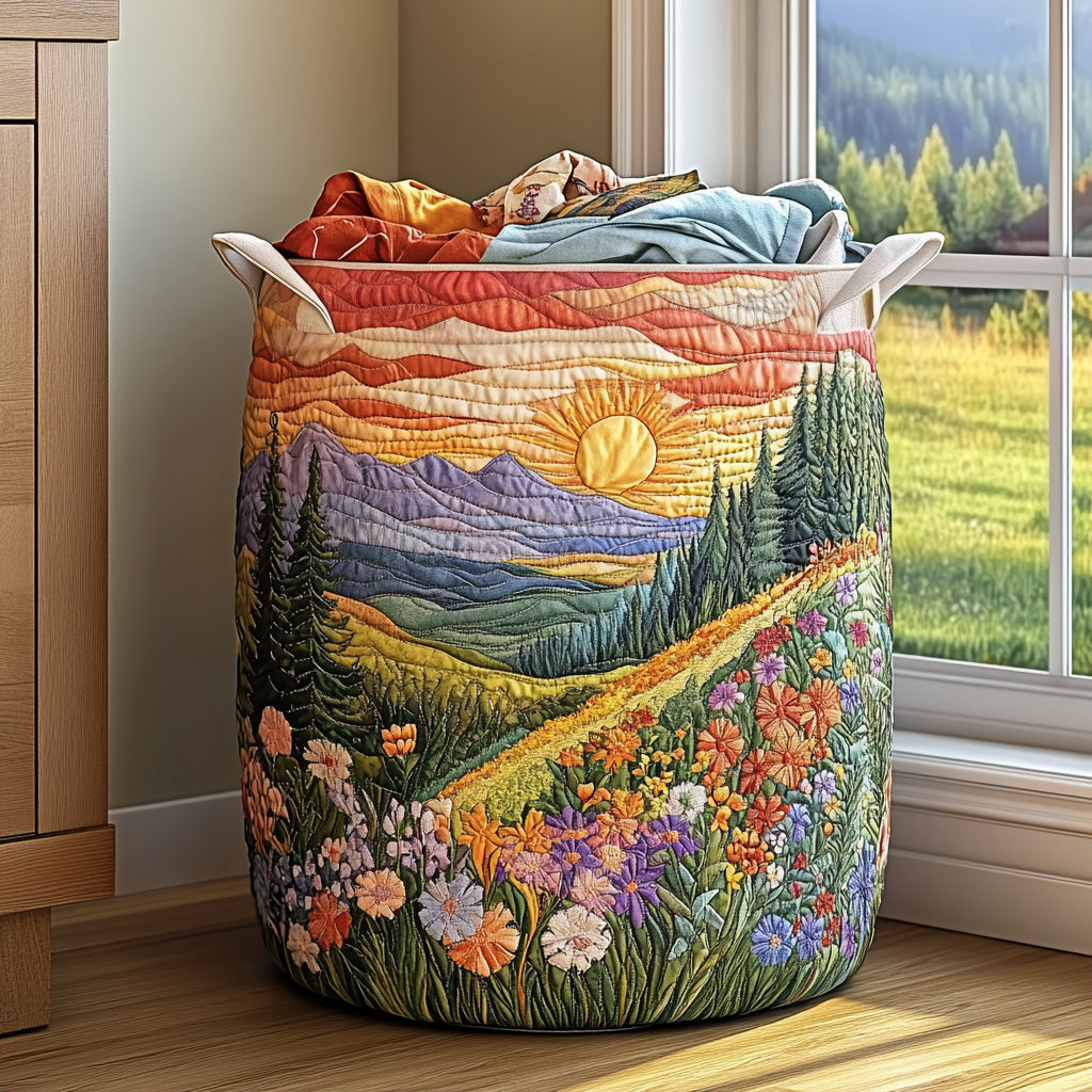 Quilted Laundry Hamper - Brilliant Meadow