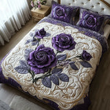 3-Piece Quilted Bedding Set | Lavender Elegance