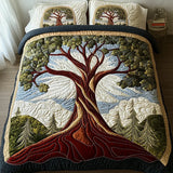 3-Piece Quilted Bedding Set | Tree of Life