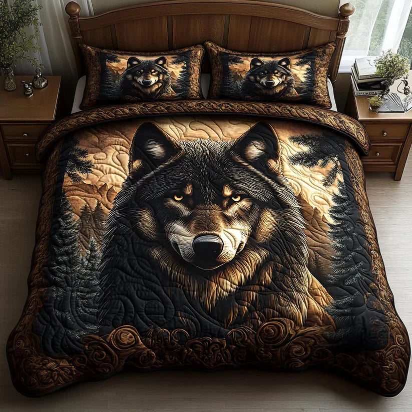 3-Piece Quilted Bedding Set | Shadowed Trails