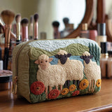 Quilted Makeup Bag with Grazing Sheep