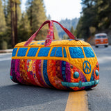 Quilted Travel Bag | Rainbow Bus